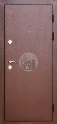 Стальная входная дверь, коричневое порошковое покрытие с уплотнением-ДВ-1677